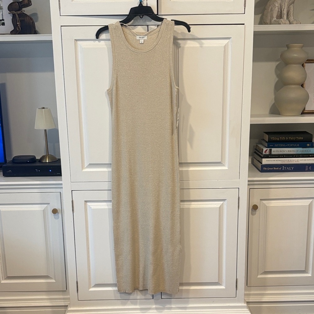 NWT On 34th Gold Sweater Maxi Dress